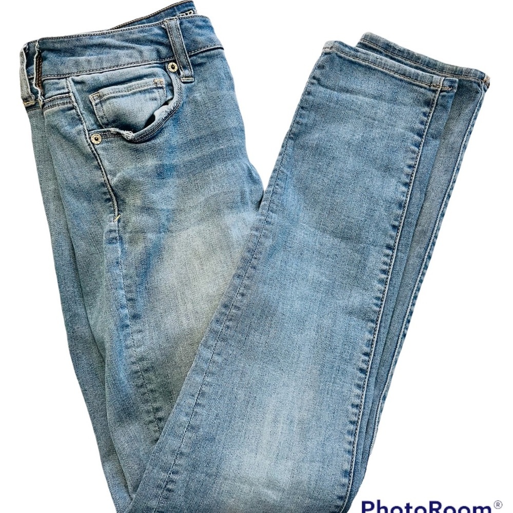 AEO American Eagle super stretch skinny Lightwash denim blue jeans 4